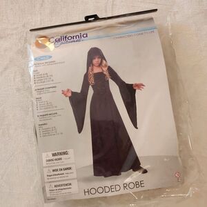 NWT California Costumes Child Black Robe with Attached Hood Small